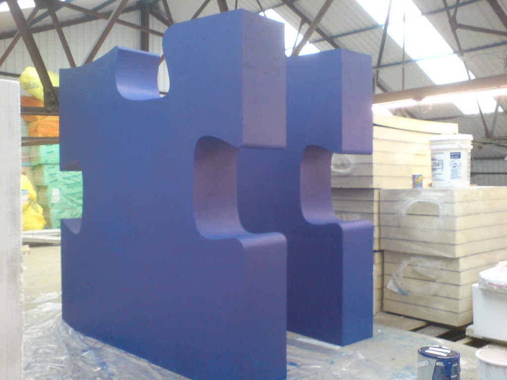 Puzzleteile in Blau 3D